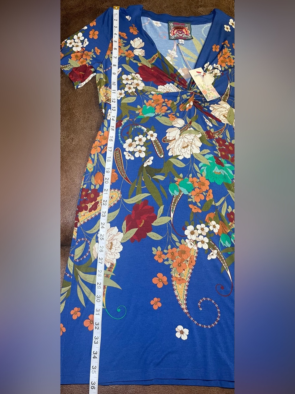 Johnny Was Tee Bee Twist Front Swing Dress Size Medium NEW Floral Soft Midi - Picture 9 of 14